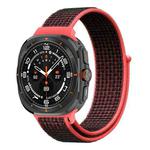 For Samsung Galaxy Watch Ultra 47mm Plastic Connector Nylon Loop Watch Band(Red Black)