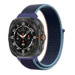 For Samsung Galaxy Watch Ultra 47mm Plastic Connector Nylon Loop Watch Band(Dark Navy Bblue)