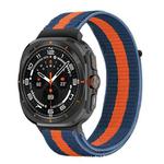 For Samsung Galaxy Watch Ultra 47mm Plastic Connector Nylon Loop Watch Band(Blue Orange Blue)