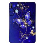 For Huawei MatePad Pro 10.8 2021 Color Painting Pattern Smart Tablet TPU Case(Blue Butterfly)