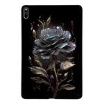 For Huawei MatePad Pro 10.8 2021 Color Painting Pattern Smart Tablet TPU Case(Black Rose)