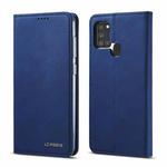 For Samsung Galaxy A21s LC.IMEEKE LC-002 Series Skin Hand Feeling PU + TPU Horizontal Flip Leather Case with Holder & Card Slot & Wallet(Blue)
