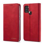 For Samsung Galaxy A21s LC.IMEEKE LC-002 Series Skin Hand Feeling PU + TPU Horizontal Flip Leather Case with Holder & Card Slot & Wallet(Red)