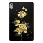 For Lenovo Tab P11 Gen 2 Golden Rose Pattern Smart Tablet TPU Case(Black)