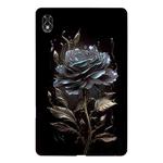 For Lenovo Legion Y700 Color Painting Pattern Smart Tablet TPU Case(Black Rose)