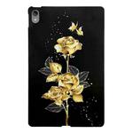 For Lenovo Xiaoxin Pad Plus 2021  Golden Rose Pattern Smart Tablet TPU Case(Black)