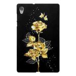 For Lenovo Tab M10 HD Gen 2 Golden Rose Pattern Smart Tablet TPU Case(Black)