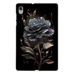 For Lenovo M10 Plus Color Painting Pattern Smart Tablet TPU Case(Black Rose)