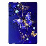 For Lenovo Tab M10 Color Painting Pattern Smart Tablet TPU Case(Blue Butterfly)