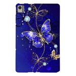 For Nokia T21 Color Painting Pattern Smart Tablet TPU Case(Blue Butterfly)