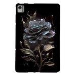 For Nokia T21 Color Painting Pattern Smart Tablet TPU Case(Black Rose)