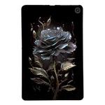 For Amazon Fire Max 11 Color Painting Pattern Smart Tablet TPU Case(Black Rose)