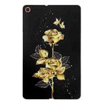 For Samsung Galaxy Tab A 10.1 (2019) Color Painting Pattern Smart Tablet TPU Case(Golden Rose)