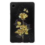 For Samsung Galaxy Tab A9 Color Painting Pattern Smart Tablet TPU Case(Golden Rose)