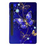 For Samsung Galaxy Tab S7 / S8 Color Painting Pattern Smart Tablet TPU Case(Blue Butterfly)