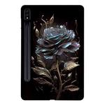 For Samsung Galaxy Tab S7 / S8 Color Painting Pattern Smart Tablet TPU Case(Black Rose)