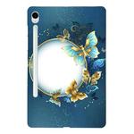 For Samsung Galaxy Tab S9 / S9 FE Color Painting Pattern Smart Tablet TPU Case(Butterfly Circle)