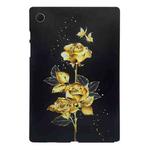 For Samsung Galaxy Tab A8 10.5 2021 Color Painting Pattern Smart Tablet TPU Case(Golden Rose)