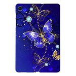 For Samsung Galaxy Tab S6 Lite 2024 / 2022 Color Painting Pattern Smart Tablet TPU Case(Blue Butterfly)