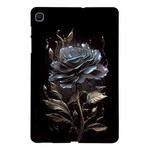 For Samsung Galaxy Tab S6 Lite 2024 / 2022 Color Painting Pattern Smart Tablet TPU Case(Black Rose)