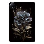 For Redmi Pad SE 8.7 4G Color Painting Pattern Smart Tablet TPU Case(Black Rose)