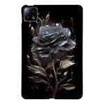 For Xiaomi Pad 6 Color Painting Pattern Smart Tablet TPU Case(Black Rose)