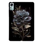 For Xiaomi Pad 5 Pro 12.4 Color Painting Pattern Smart Tablet TPU Case(Black Rose)