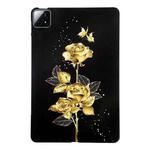 For Xiaomi Pad 6S Pro 12.4 Color Painting Pattern Smart Tablet TPU Case(Golden Rose)