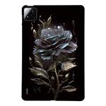 For Xiaomi Pad 7 / Pad 7 Pro Color Painting Pattern Smart Tablet TPU Case(Black Rose)
