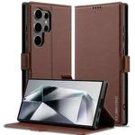 For Samsung Galaxy S24 Ultra 5G LC.IMEEKE L1 Series Frosted Fine Texture PU Phone Case(Brown)