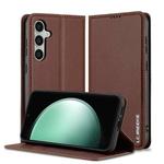 For Samsung Galaxy S23 FE 5G LC.IMEEKE L1 Series Frosted Fine Texture PU Phone Case(Brown)