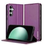For Samsung Galaxy S23 FE 5G LC.IMEEKE L1 Series Frosted Fine Texture PU Phone Case(Purple)