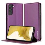 For Samsung Galaxy S21+ 5G LC.IMEEKE L1 Series Frosted Fine Texture PU Phone Case(Purple)