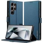 For Samsung Galaxy S25 Ultra 5G LC.IMEEKE L1 Series Frosted Fine Texture PU Phone Case(Blue)