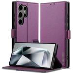 For Samsung Galaxy S25 Ultra 5G LC.IMEEKE L1 Series Frosted Fine Texture PU Phone Case(Purple)