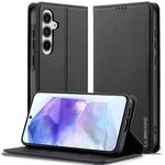 For Samsung Galaxy S25+ 5G LC.IMEEKE L1 Series Frosted Fine Texture PU Phone Case(Black)