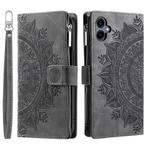 For Samsung Galaxy A06 5G Multi-Card Totem Zipper Leather Phone Case(Grey)