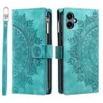 For Samsung Galaxy A07 4G Multi-Card Totem Zipper Leather Phone Case(Green)