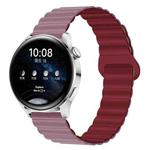 20mm Two Color Magnetic Silicone Watch Band(Smoke Purple Wine Red)