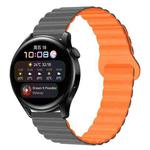 20mm Two Color Magnetic Silicone Watch Band(Grey Orange)