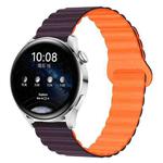 20mm Two Color Magnetic Silicone Watch Band(Berry Purple Orange)