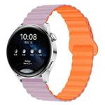 20mm Two Color Magnetic Silicone Watch Band(Light Purple Orange)