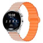 22mm Two Color Magnetic Silicone Watch Band(Pink Sand Orange)