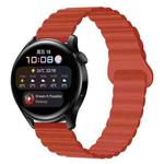 20mm Solid Color Magnetic Silicone Watch Band(Orange Red)