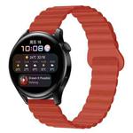 22mm Solid Color Magnetic Silicone Watch Band(Orange Red)