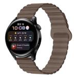 22mm Solid Color Magnetic Silicone Watch Band(Chocolate)