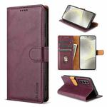 For Samsung Galaxy S21+ 5G N.BEKUS CSJ-P1 Solid Color Leather Phone Case(Wine Red)