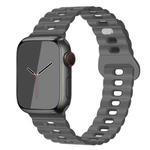 For Apple Watch SE 2023 44mm Reverse Buckle Breathable Silicone Watch Band(Grey)