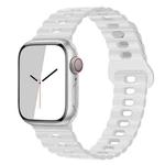 For Apple Watch Ultra 2 49mm Reverse Buckle Breathable Silicone Watch Band(White)