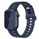 For Apple Watch Ultra 2 49mm Reverse Buckle Breathable Silicone Watch Band(Indigo Blue)